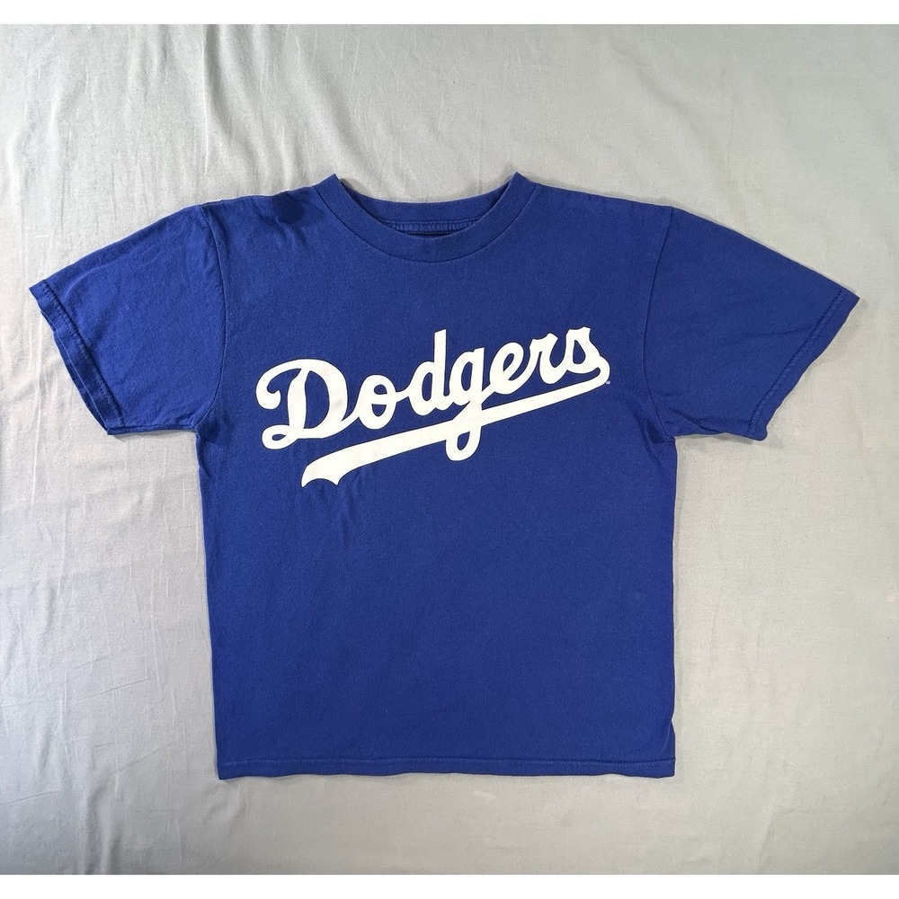 Majestic Los Angeles Dodgers T-shirt Kids Medium Baseball MLB Game Day Team Wear